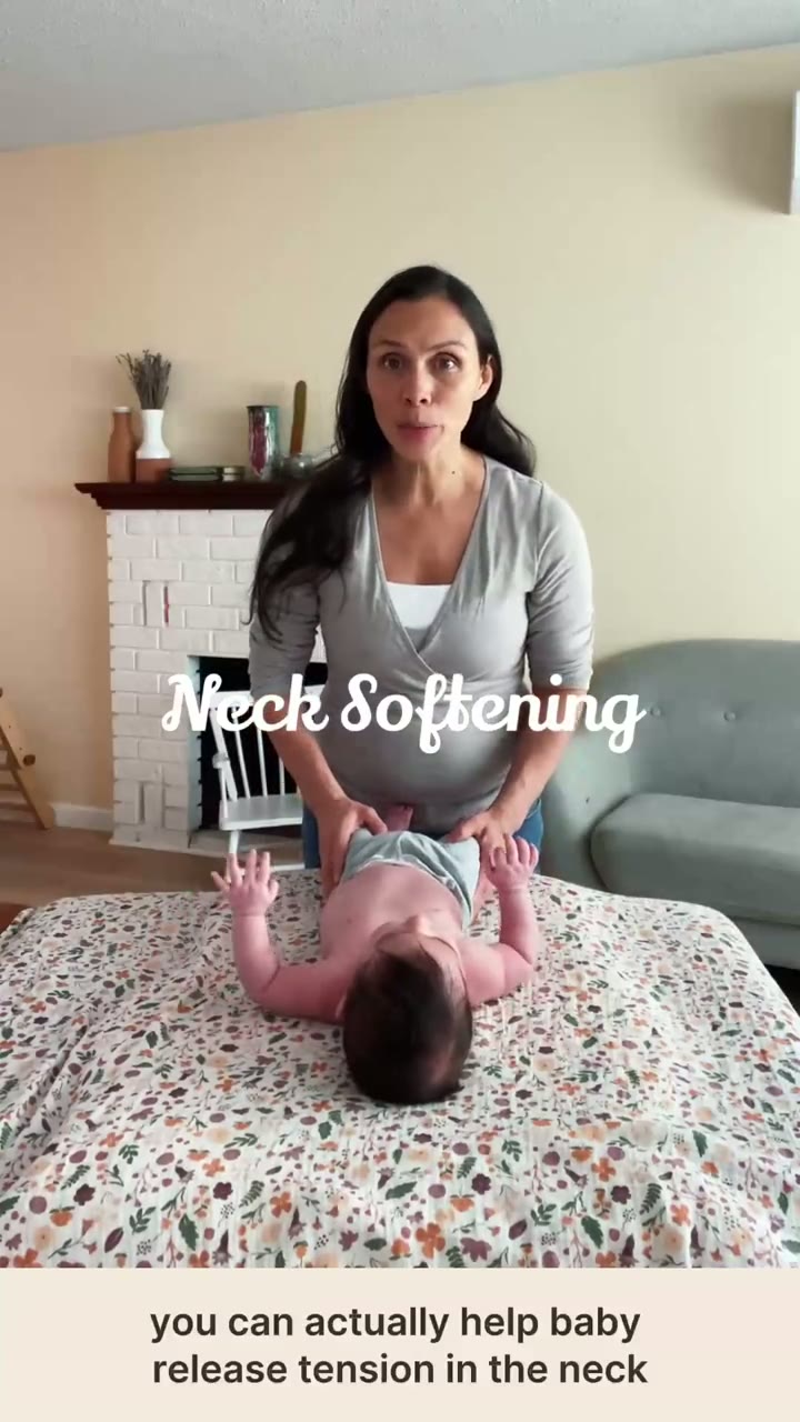 Gentle hands inviting softness at a baby's neck